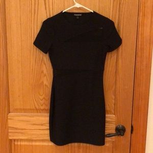 Little black dress with sheer inserts